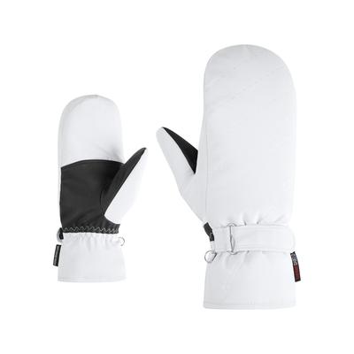 Fäustlinge ZIENER "KEVI-Z PR MITTEN glove", Damen, Gr. 7.5, weiß, Polyester, Handschuhe Fäustlinge