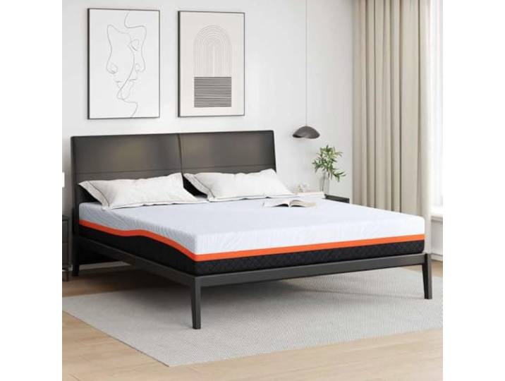 TUERYAFEK Gel Memory Foam Matratze 180x200 cm Mittelfeste, kühlende Gelschicht, Polyesterbezug, modernes Design, pflegeleicht