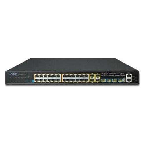 Planet SGS-6341-24P4X / Switch / L3 / 24x Gigabit PoE 802.3at / 4x 10G SFP+ / 370W / VSF/Cluster (28 Ports) (SGS-6341-24P4X)