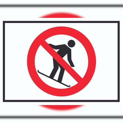 HB-Druck Snowboard fahren verboten Symbol Schild A5 (148x210mm)