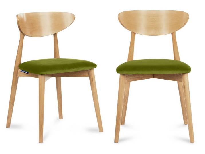 KONSIMO® Polsterstuhl RABI Holzstühle, Esszimmerstühle, hergestellt in der EU (Set, 2 St), Gestell aus Massivholz, fertigmontiert, Japandi