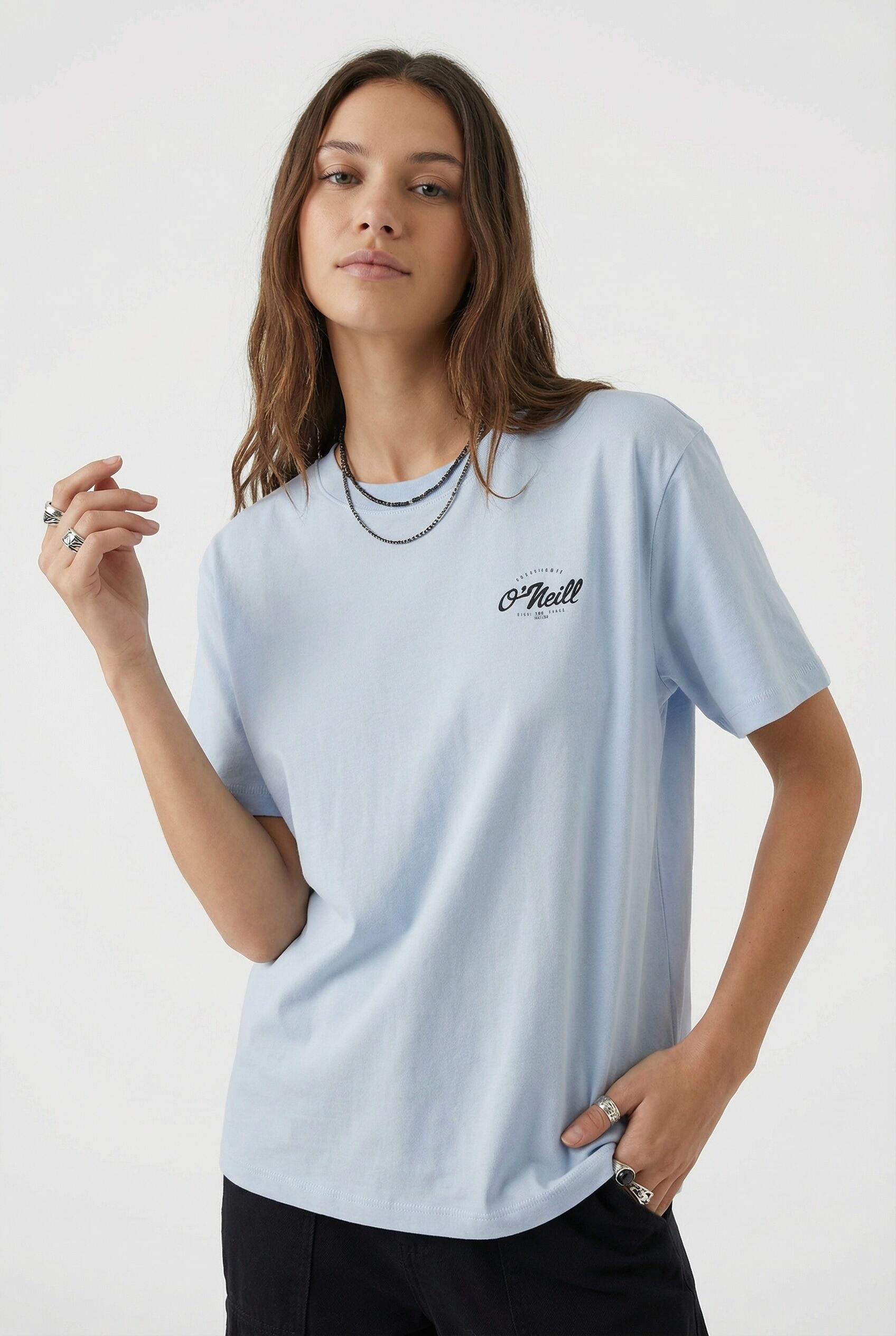 T-Shirt O'NEILL "O'NEILL BOXY BACK PRINT T-SHIRT", Damen, Gr. XS (34), spindle, Obermaterial: 100% Baumwolle, Shirts T-Shirt, sportliche Passform, lockerer Schnitt, aus Baumwolle spindle XS (34)