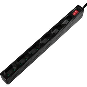 LogiLink Steckdosenleiste LPS232B, mit 1,5m Kabel, 6-fach in schwarz, mit Schalter