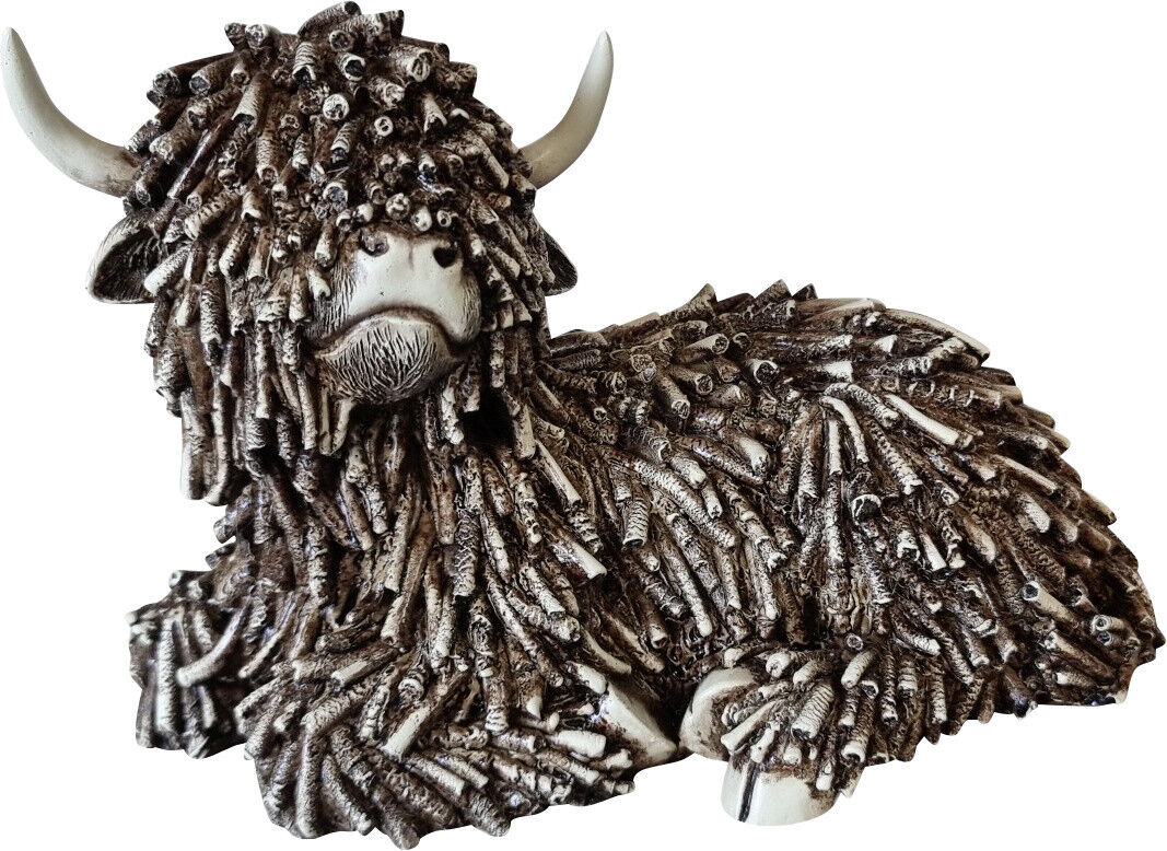 FD Dekofigur Hochlandrind liegend 27 cm braun