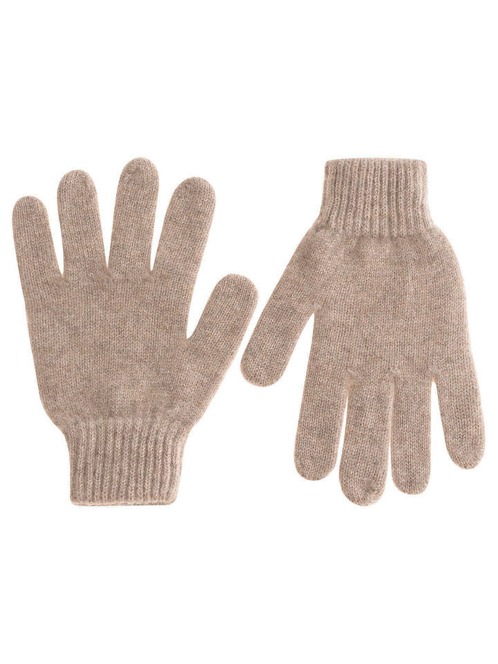 Zwillingsherz Kaschmir-Handschuhe in Beige - onesize