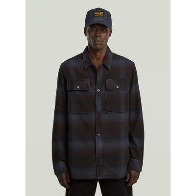 Langarmshirt G-STAR "GPO Overshirt", Herren, Gr. XL, salute arthur check, Obermaterial: 100% Baumwolle, Shirts Langarmshirt