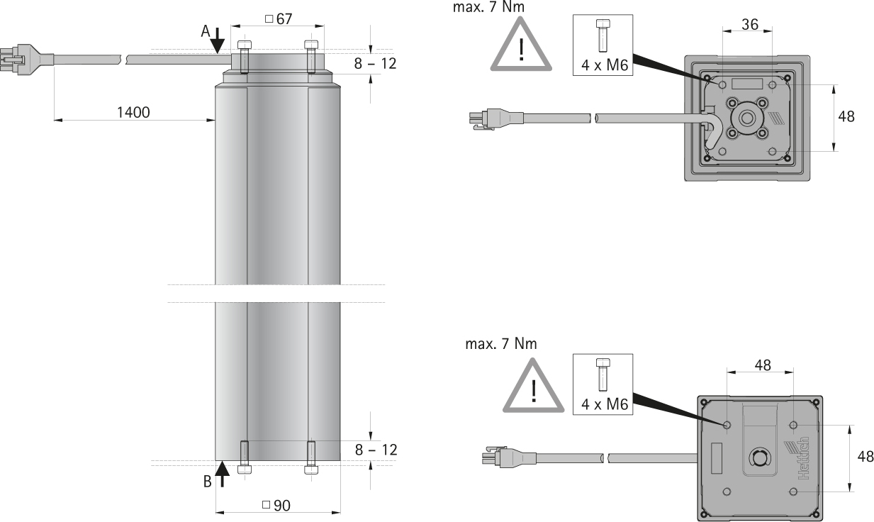 Hettich LegaDrive Systems, Hubsäule LegaDrive, 575 - 1250, Alu pulverbesch. anthrazit