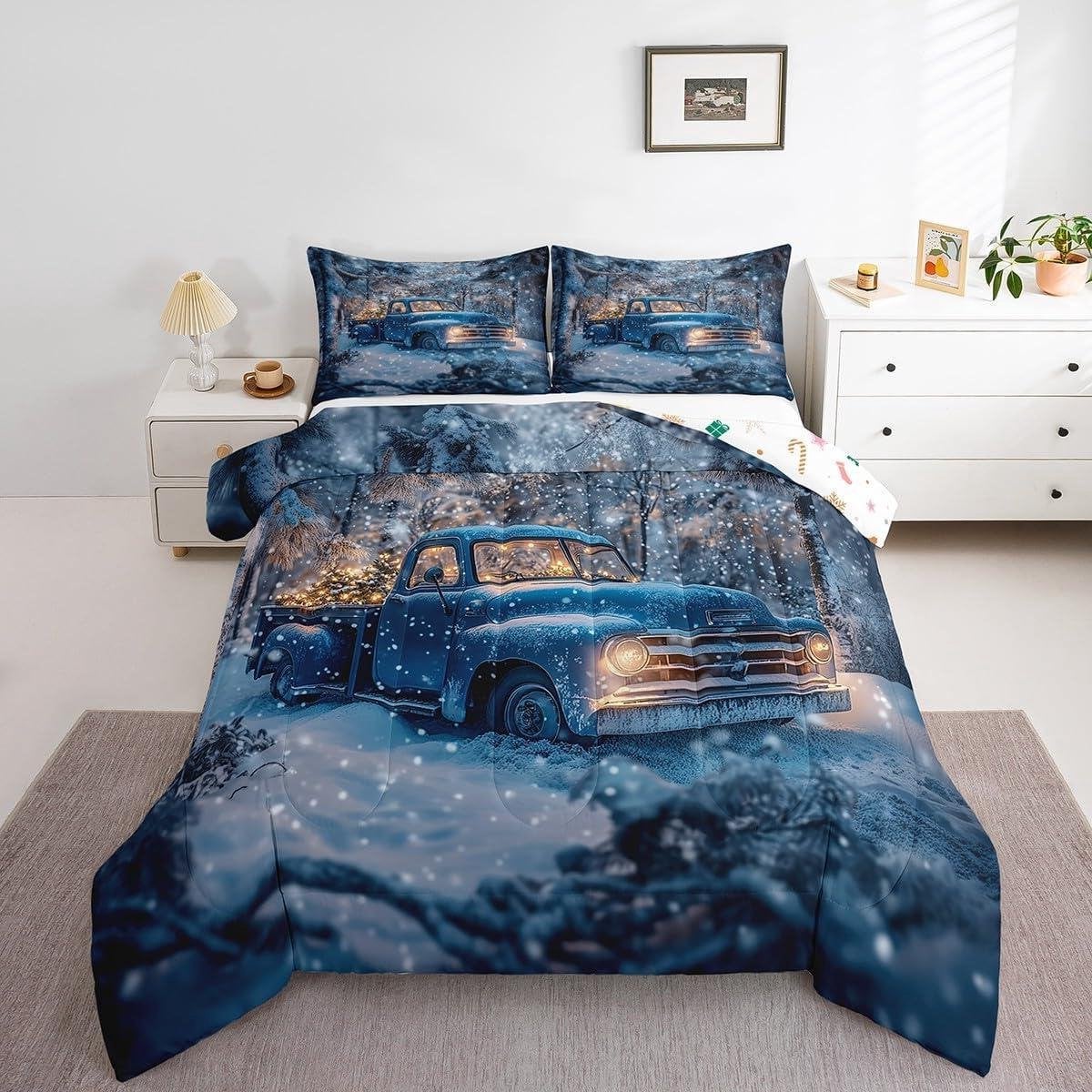 Donkerblauw Dekbedovertrek Set van Zacht Microvezel - 200x200 cm