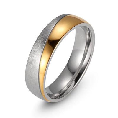 Trauring FIRETTI "Schmuck Geschenk "LIEBE" mit Vertiefung, ca. 7,0mm breit" Gr. 54, gold (edelstahlfarben, gelbgoldfarben), Fingerringe, Damen, 54, Edelstahl, 7mm, Trauring