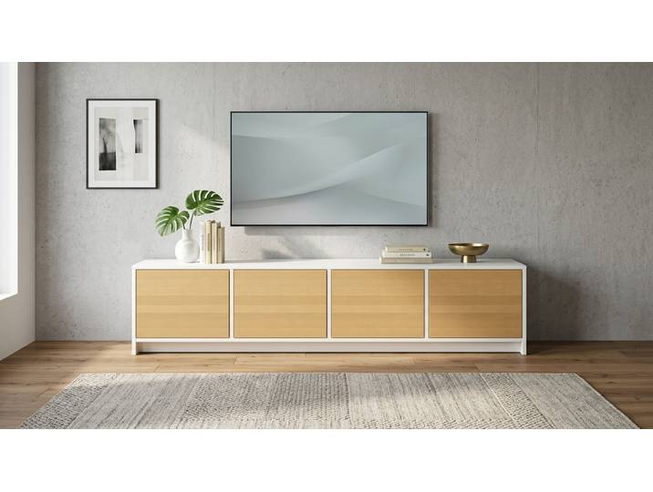 TV Lowboard nach Maß MDF Beschichtet MDF Weiß matt