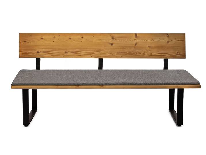 CURBY Sitzbank, rustikale Altholzoptik, Material Massivholz