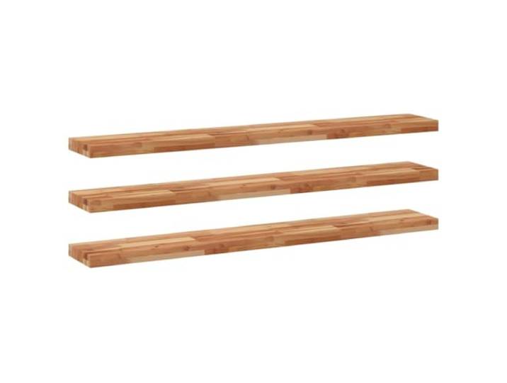 PUGYNBK Schwebendes Regal, 3 Stück, Akazienholz, 140 x 20 x 4 cm Öl-Finish, feuchtigkeitsbeständig, dekorativ, Wohnzimmer, Küche, Bad