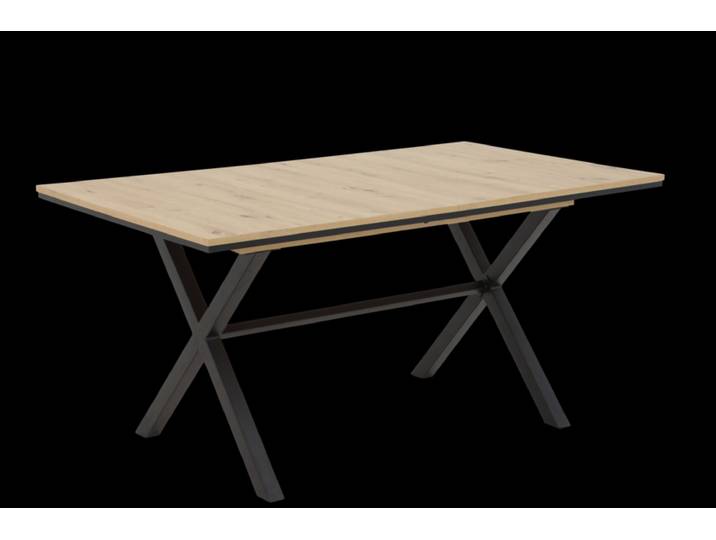 Esstisch Karina 160 (200) x 90 x 76 cm Artisan-Eiche-Dekor/schwarz