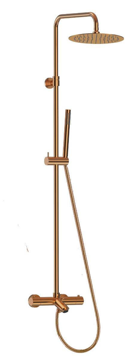 Luisa II, Thermostatische Duschbrause mit 250 Säulen, gebürstetes Kupfer, Marke: Essebagno
