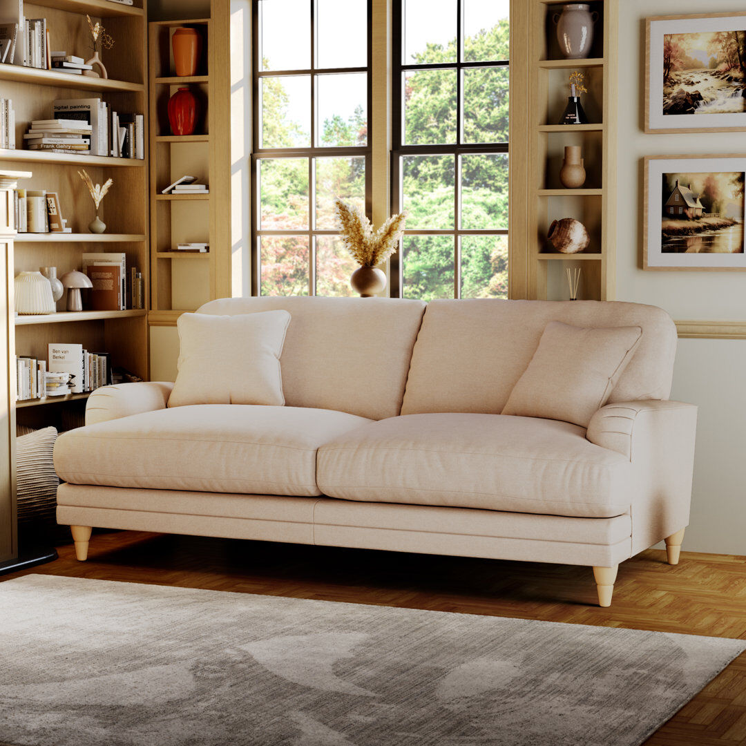 ClassicLiving Adaku 3 Seater Sofa Marble/Country Oak 95cm H X 204cm W X 112cm D