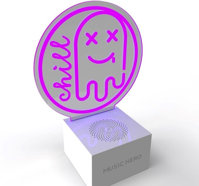 MUSIC HERO Neon Trådløs Bluetooth Højtaler m. LED Lys - Lilla