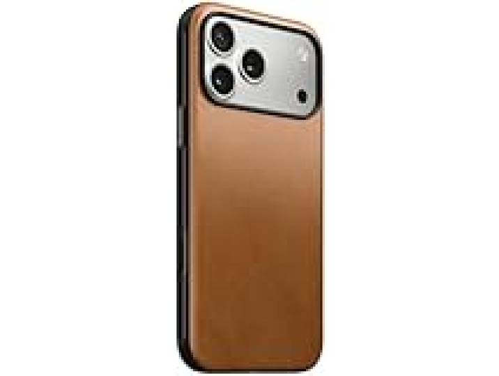Nomad Étui Moderne en Cuir Brun Clair Anglais Compatible avec iPhone 17 Pro Max Leather Magsafe Charging