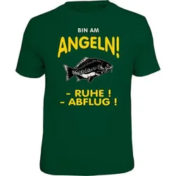 Rahmenlos "Bin am Angeln!" T-Shirt Herren (Grün), Grün, XXL