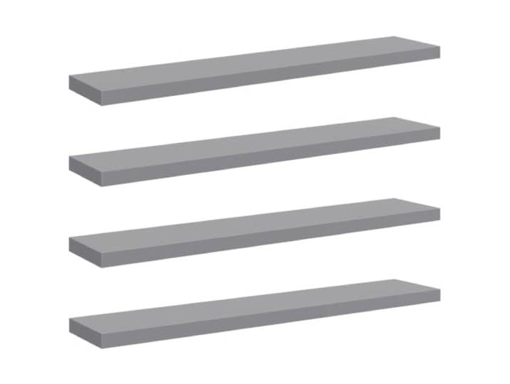 HKTMGDNG 4er Set Schweberegale Grau 120x23.5cm Wandboard aus MDF Metall Stilvolles 4er-Wandboard-System für Wohnzimmer, Schlafzimmer und Flur, unsichtbare Halterung für Deko und Bücher.