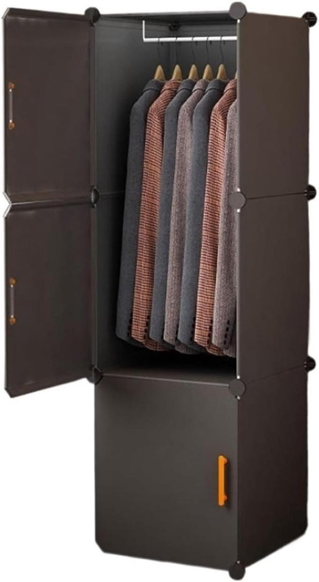 Zwarte kledingkast van hout voor in de slaapkamer of woonkamer