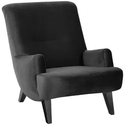 SESSEL Kajsa 71x80x101 Bezug Samtvelours Buche schwarz/schwarz