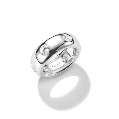 Fingerring THOMAS SABO "Bold Elegance Bandring silber" Gr. 58, silberfarben, kristallweiß, Fingerringe, Damen, 58, Silber 925 (recycelt), 8mm, Fingerring, mit Zirkonia (synth.)