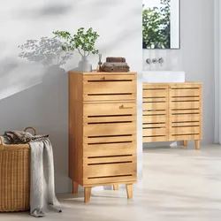 Badezimmerschrank Epind 75x33x30 cm Bambus Natur [en.casa]