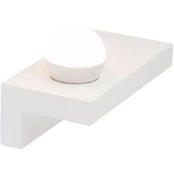 Wandleuchte Innen UP Lampe Esszimmer Wandlampe Dielen Leuchte aus Gips bemalbar, Metall weiß, 1x LED 1x 7 Watt 1x 690 lm, BxH 30x17,5 cm, Treppenhaus