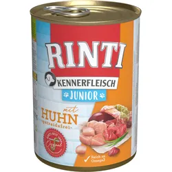 RINTI Kennerfleisch Junior 400g Dose Hundenassfutter 24 x 400 Gramm Huhn