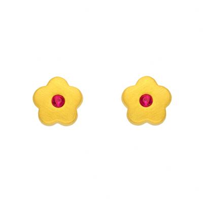 Paar Ohrhänger ADELIA´S "Blüte Ohrstecker Ohrringe 333 Gold ( 8K ) mit Rubin", gold, Ohrringe, Damen, Damen, Gold, Goldohrringe Blüte