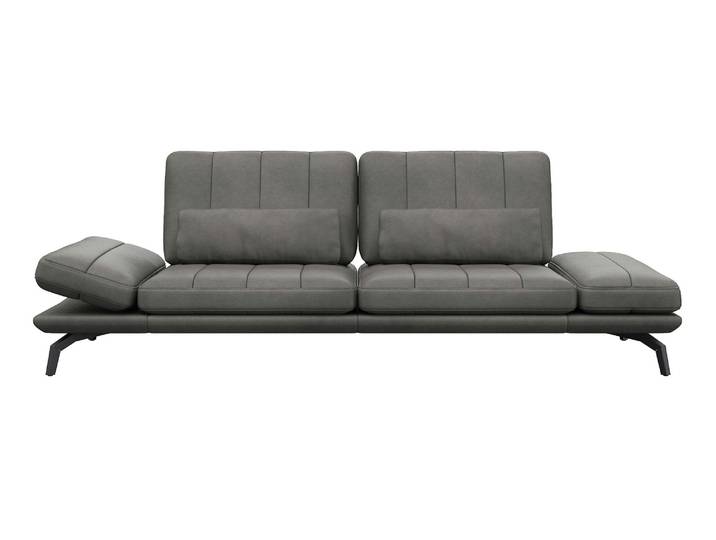 3-Sitzer Sofa, Anilinleder, Olive Grün, 252×145 cm, Relaxfunktion, Modern, FLEXLUX