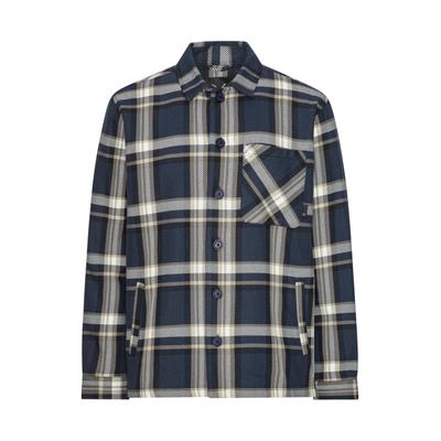 Flanellhemd CLEAN CUT COPENHAGEN "Clean Cut Copenhagen Asher Checked Overshirt", Herren, Gr. M, blau (navy), 100% Baumwolle, normal, Hemden