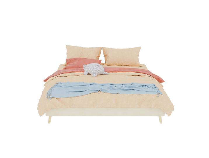 Stilvora Bett 160/200 cm in Beige Stoff mit niedrigem Rahmen und modernem Design, 160x200 cm, Schlafzimmer, Betten, Polsterbetten