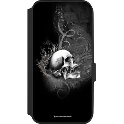 Nivocase Klapphülle für Samsung Galaxy A54 5G Handyhülle aus Kunst Leder NIVOflip schwarz Gothic Schädel (Samsung Galaxy A54 5G), Smartphone Hülle, Schwarz