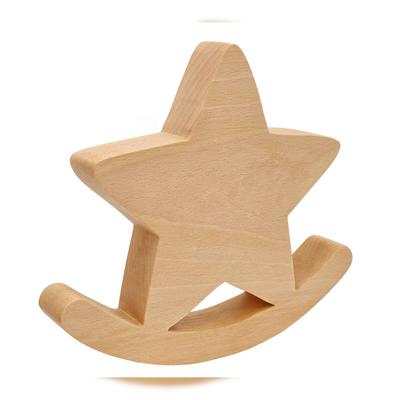 Erst-Holz Weihnachtsdeko Tischdeko Schaukel-Pferd, Stern, Baum o. 3er-Set Buche Geölt V-40.11-21