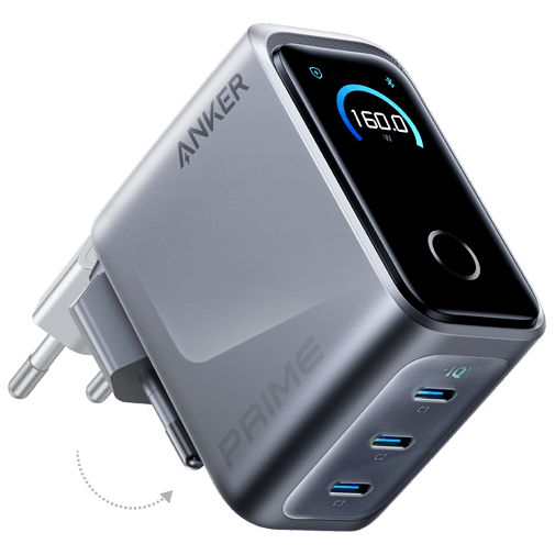 Anker Prime 3-USB-C Schnellladegerät 160W Silber
