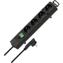 Brennenstuhl 1153100100 Steckdosenleiste mit Schalter 4fach Schwarz Schutzkontakt 1 St.