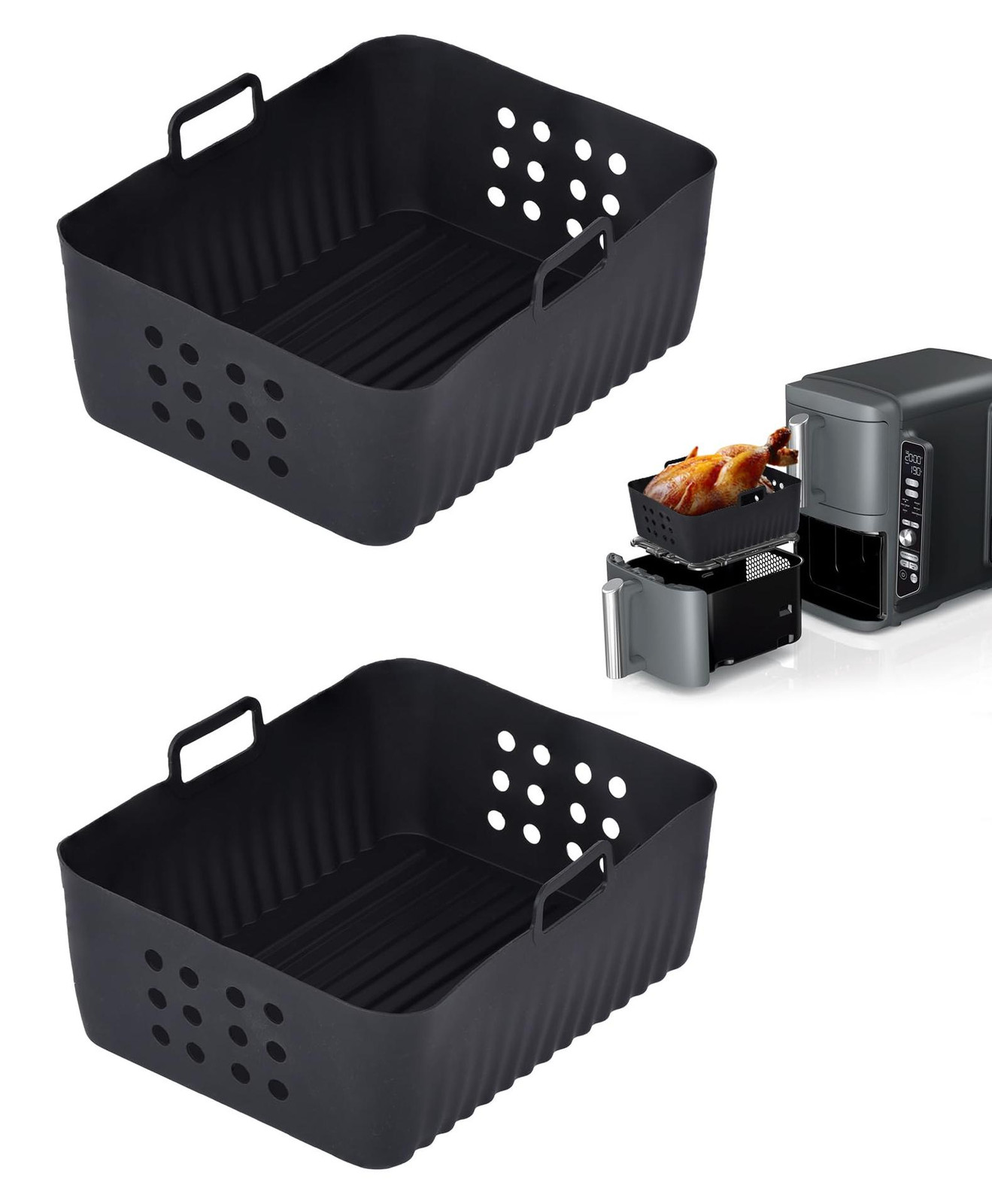 Dripio 2 siliconen bakvormen voor de Ninja Double Stack XL airfryer, 9,5 liter