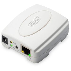Digitus Printserver DN-13003-2, Druckerserver, USB-A-Buchse auf RJ45-LAN-Buchse, bis 100 Mbit/s