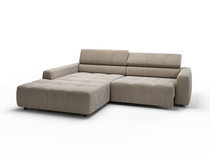 Candy Denver Ecksofa Cord motorische Sitztiefenverstellung