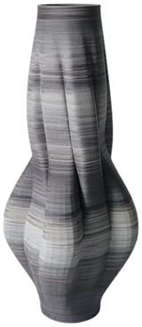 Sagebrook Home Kesten 3D Printed Vase, Gray
