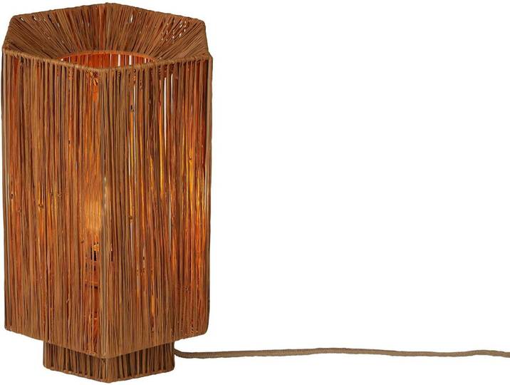 GOOD&MOJO - Lampe de table Panama - Marron foncé - 36x24x36cm Lampe de table - Lampe de chevet\, salon\, chambre à coucher