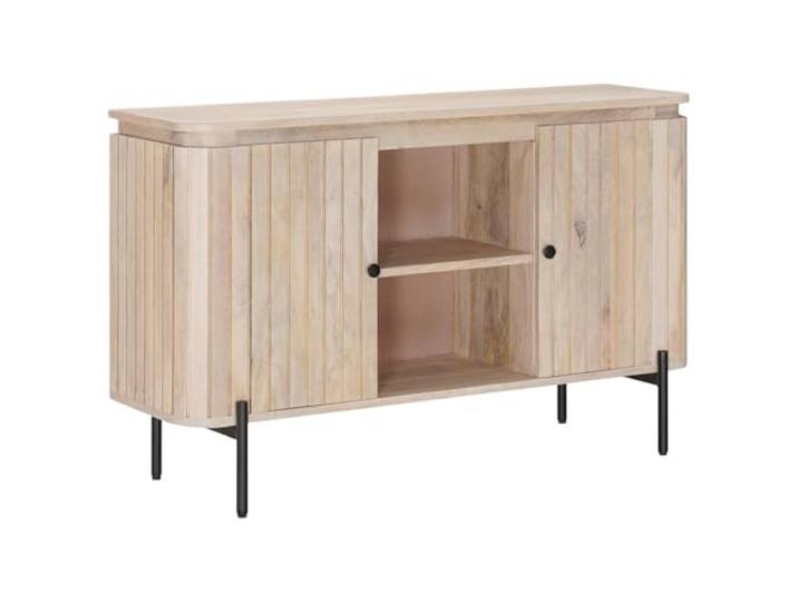 KTHLBRH Sideboard 105 x 30 x 65 cm Mangoholz 2 Türen, Innenregale, Aufbewahrungsschrank, moderner Stil, einfache Montage