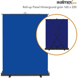 Walimex pro Roll-up Panel Hintergrund (165 cm, 220 cm), Hintergrundsystem, Blau
