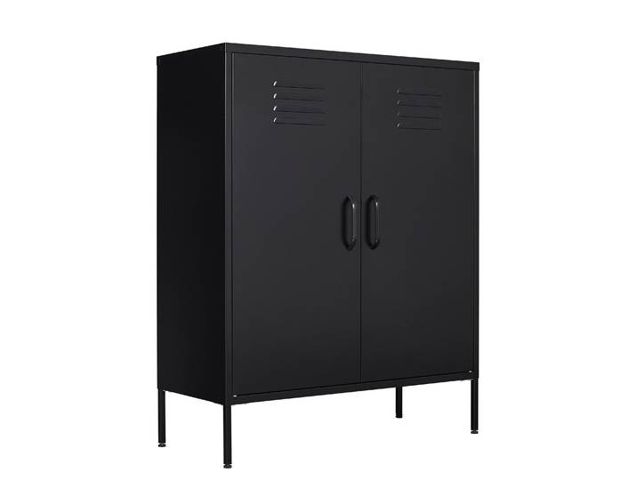 Kommode Metall KLAUS 80 x 101 cm schwarz