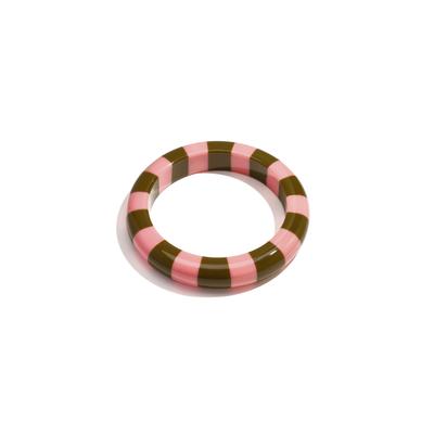 Armreif ADELIA´S "Armband Armreif aus Resin in Armreifform mit Streifenmuster", bunt (khaki), Armbänder, Damen, Kunstharz, Armreif, Modischer Modeschmuck mit kontrastierenden Streifen