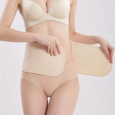 Healfit Counter Black Polyester Abdominal Shaping Belt, Adjustable Breathable Lumbar Support Belt, Targeted Compression Pads Lower Back beige l