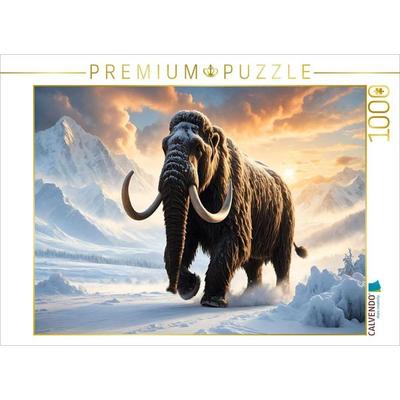 CALVENDO Puzzle Mammut im Sonnenuntergang der Eiszeit | 1000 Teile Lege-Größe 64x48cm Foto-Puzzle für glückliche Stunden, Game von , Calvendo Puzzle