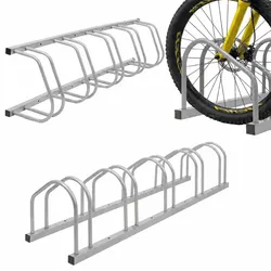 Relaxdays Fahrradständer für Boden und Wandmontage Silber
