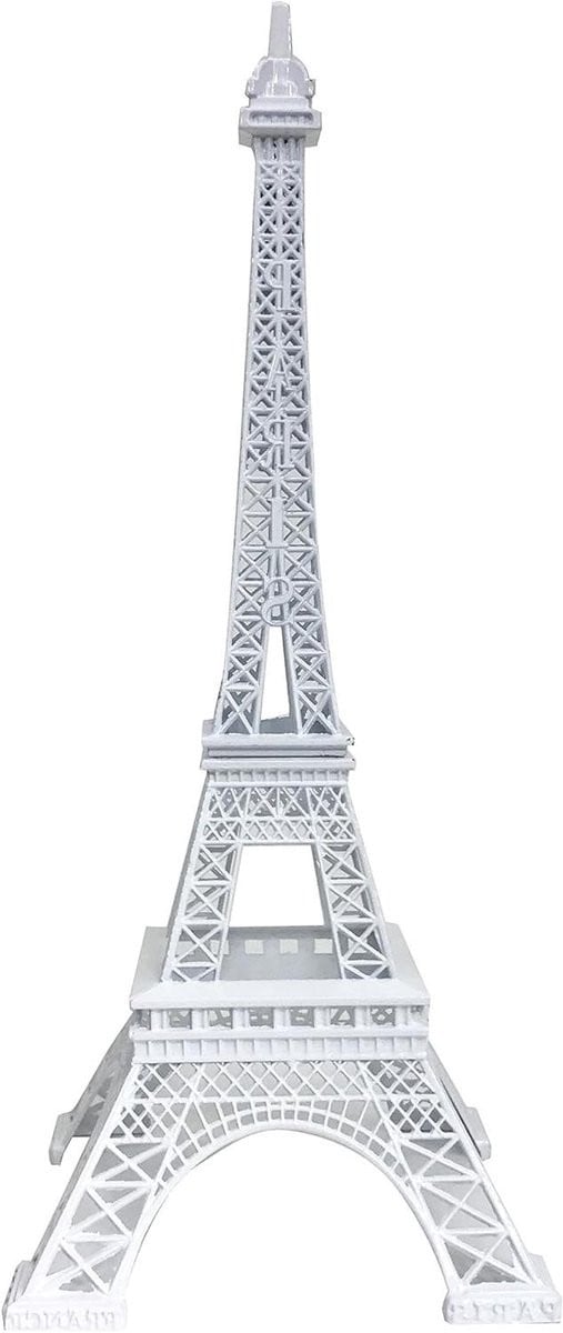 Eiffeltoren Standbeeld Parijs Decoratie Wit - Hoogte: 48 cm